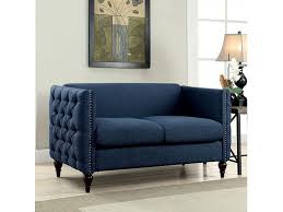 emer dark blue love seat and chair