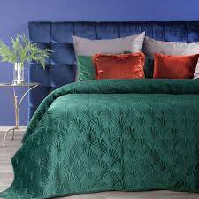 dark green bedspread luxury quilted