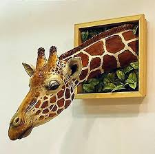 Giraffe Head 3d Wall Decor Realistic