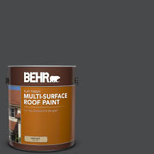 Behr 1 Gal Rp 32 Black Slate Flat Multi Surface Exterior Roof Paint