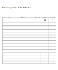 Wedding Guest List Printable Room Surf Com