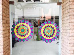 Glass Door Decoration Ideas In School