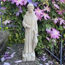 Cement St Francis Garden Statue Outdoor