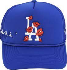 La trucker hat with kisses. Atlanta Braves L A Dodgers Lips Embroidered Trucker Hat Incorporated Style