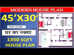 45 X30 West Facing House Plan With