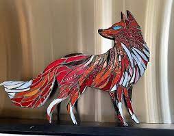 Red Fox Stained Glass Mosaic Wall Art