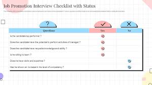 job promotion interview checklist with