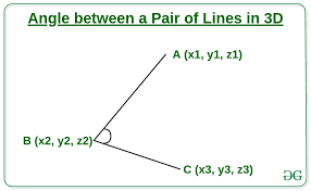 Angle Between A Pair Of Lines In 3d