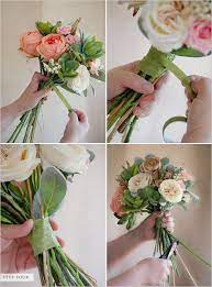 Use your hands or a stem stripper to remove excess foliage and thorns, and pull off. How To Make A Faux Flower Bridal Bouquet Diy Wedding Bouquet Diy Bridal Bouquet Diy Wedding Flowers