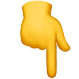 👇 Main de dos avec index pointant vers le bas Emoji — Signification,  Copier & Coller, Combinaisons