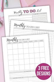 monthly to do list