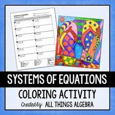 systems of equations coloring activity
