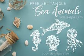 Zentangle Sea Animals Free Svg Png Eps Dxf Download