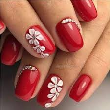 red nail designs for prom nails