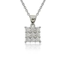 10552ist diamond square pendant