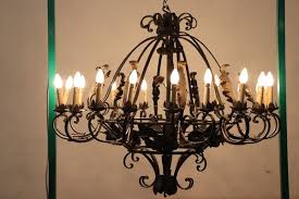 Large Wrought Iron Chandelier With 20