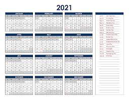 3 monthly calendars on one page; 2021 Excel Yearly Calendar Free Printable Templates
