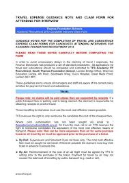 travel expense guidance note and claim
