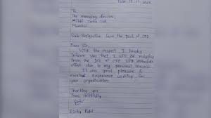 this unique handwritten resignation is