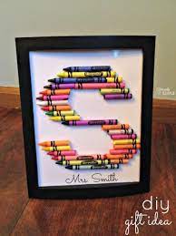 framed diy crayon letters gift idea