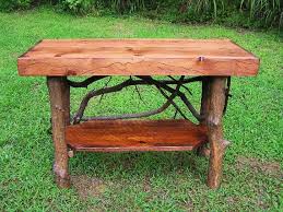 Rustic Table Tree Trunk Console Entry