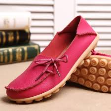 New 2018 Vintage Women Flats Genuine Leather Shoes Woman