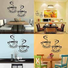 Mayitr Coffee Cups Cafe Tea Wall Stickers Beautiful Art Vinyl Decal Kitchen Restaurant Pub Decor New