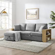linen sectional sofa with pull out bed