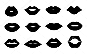 lips icons shape set vector stock