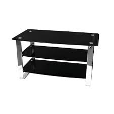 3 Tier Black Tempered Glass Tv Stand