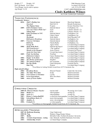 Awesome Collection Of Musical Theatre Resume Sample Musical Theatre