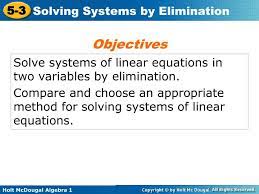 ppt solve systems of linear equations