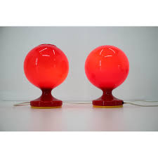 Vintage Table Lamps 60w Red Glass