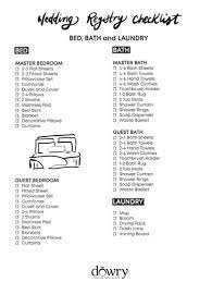 wedding gift registry item checklist