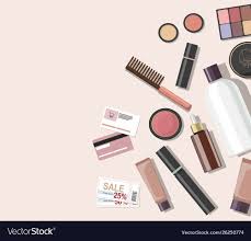 top view diffe cosmetics beauty