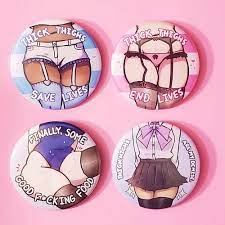 Thick Thighs Anime Buttons ORIGINAL - Etsy