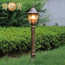 h77cm black bronze garden lamp post