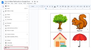 how to make flashcards on google docs