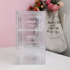 daiso clear 3 tiers drawer storage box