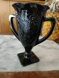 Beautiful Vintage Black Amethyst Glass