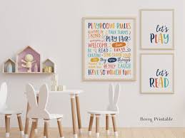 Playroom Rules Printable Wall Art Kid
