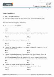 Square Roots 8th Grade Math Worksheets
