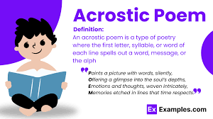 acrostic poem exles format how