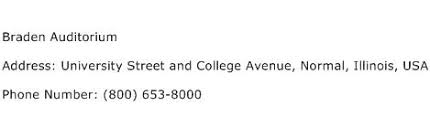 Braden Auditorium Address Contact Number Of Braden Auditorium