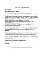 employee consent form sle fill