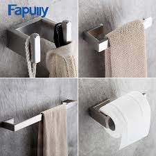 Fast and free shipping, free returns and cash on delivery. Big Discount Fapully 4piece Sets Bathroom Accessories Bath Hardware Sets 304 Stainless Steel Set Single Towel Bar Robe Hook Paper Holder G124 March 2021