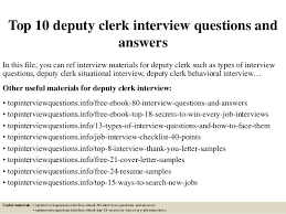 Top 10 Deputy Clerk Interview Questions And Answers