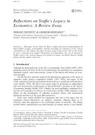 pdf reflections on sraffa s legacy in economics a review essay pdf reflections on sraffa s legacy in economics a review essay