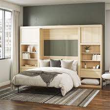Wall Bed 2 Cabinet Bundle In Light Oak