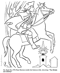 Photographs of famous authors from history in color. Paul Revere History Coloring Page For Kid 020